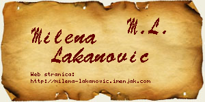 Milena Lakanović vizit kartica